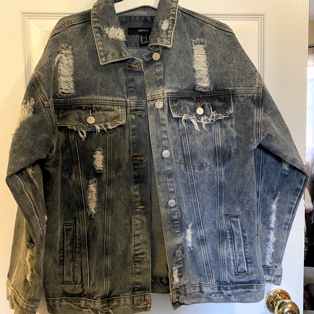 Distressed oversized denim jacket (sold)